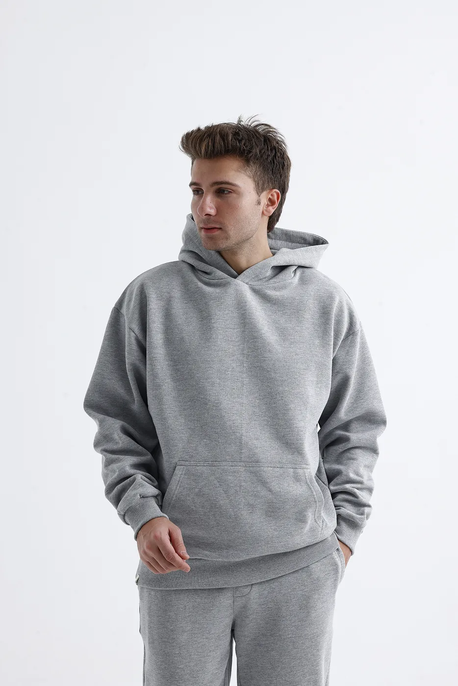 Grey melange hoodie manufacturer Turkey